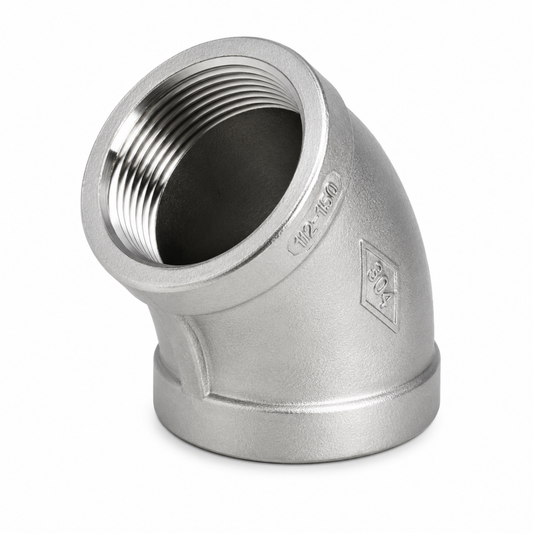 150LB 45-degree carbon steel elbow fitting for industrial pipeline systems.