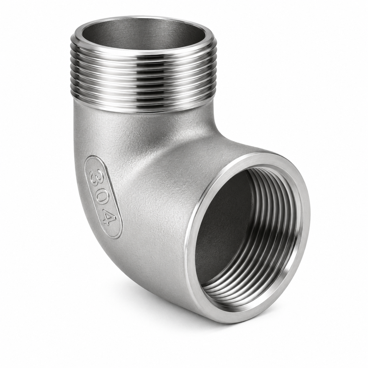 150LB 90-degree street elbow pipe fitting with male and female ends for industrial piping