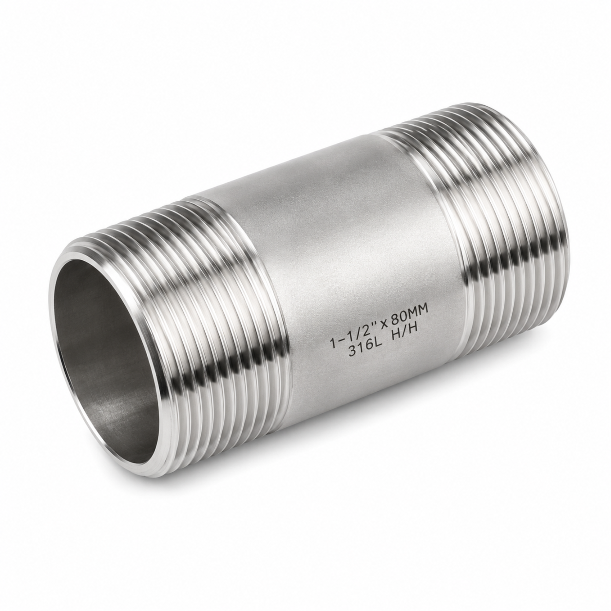 150LB carbon steel barrel nipple pipe fitting with unthreaded center section for industrial pipeline extensions in Qatar.