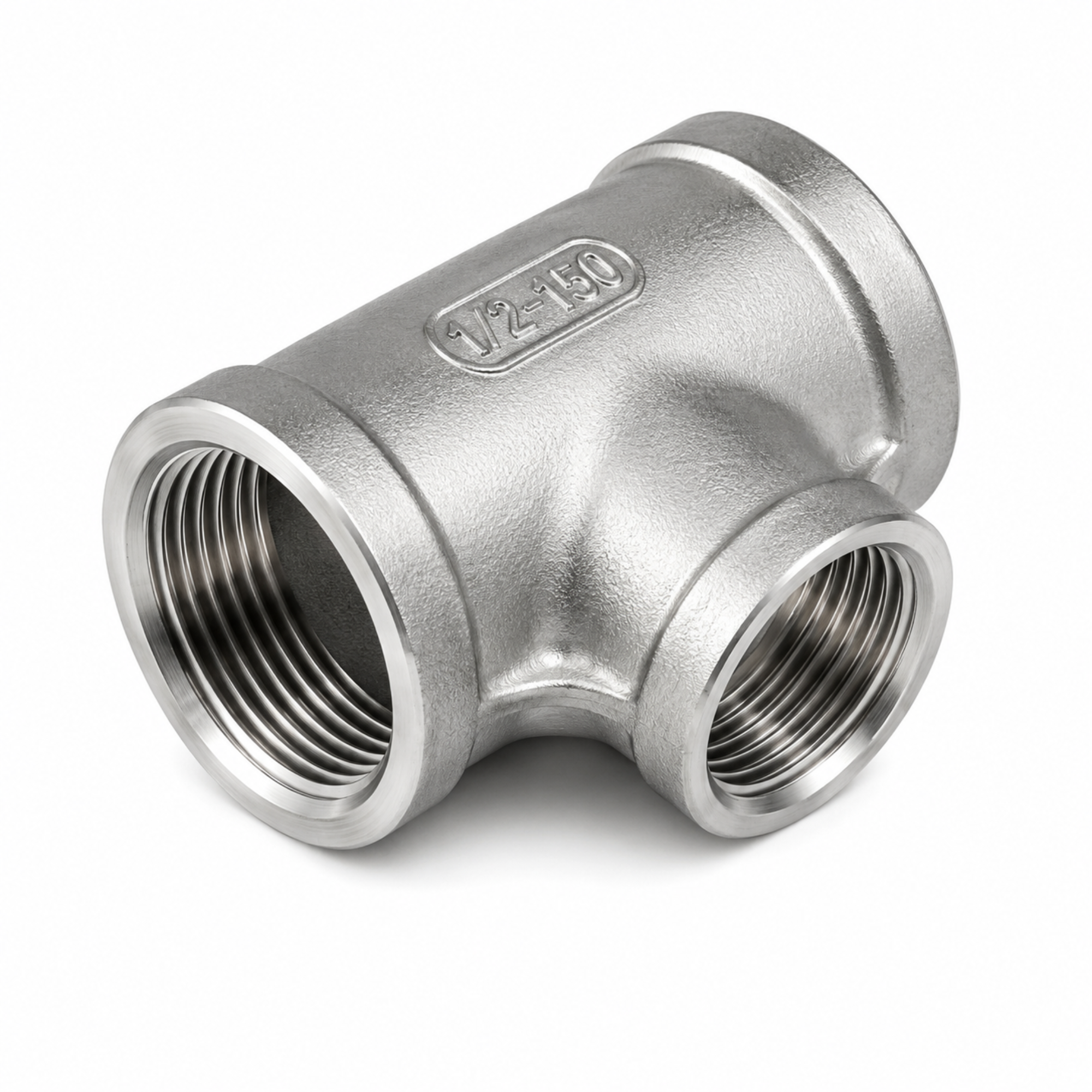 150LB carbon steel equal tee pipe fitting for industrial branch connections in Qatar.