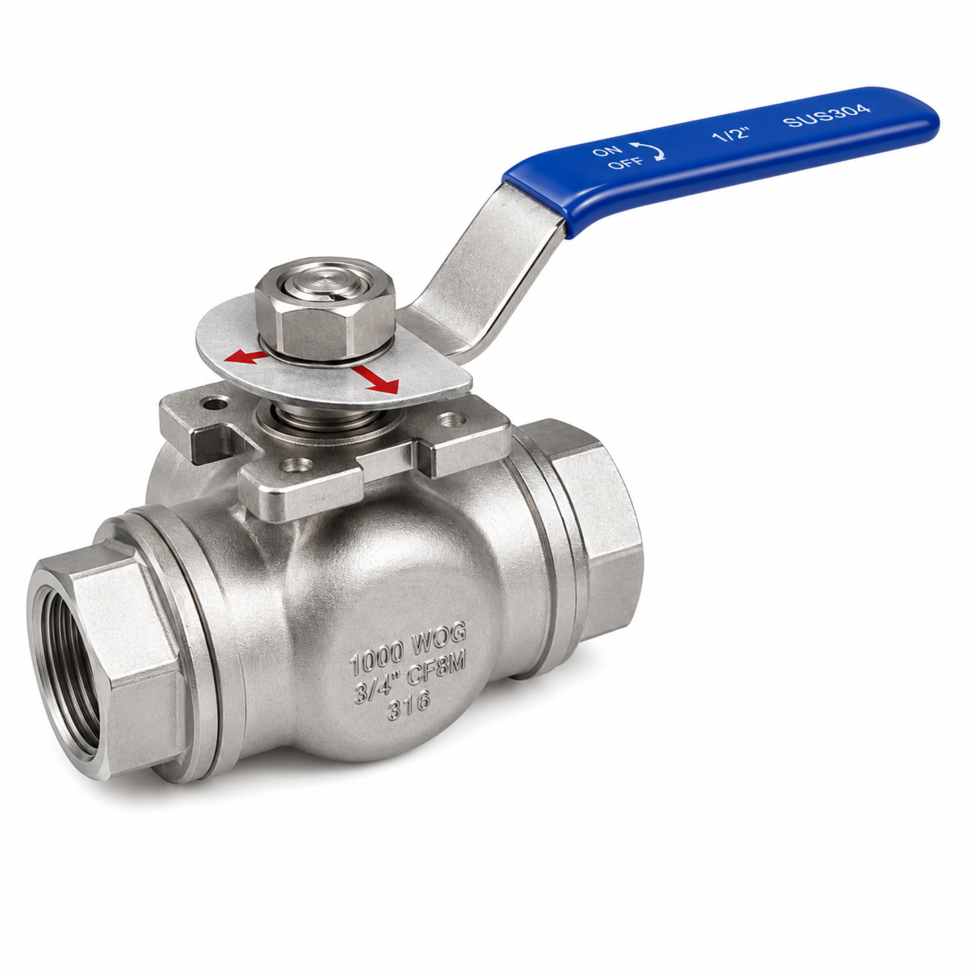 3-Way T-Port Ball Valve Female Threaded Mixing