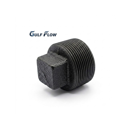 Black Iron Square Plug Male Threaded Pipe Fitting for Industrial and Plumbing Applications in Qatar