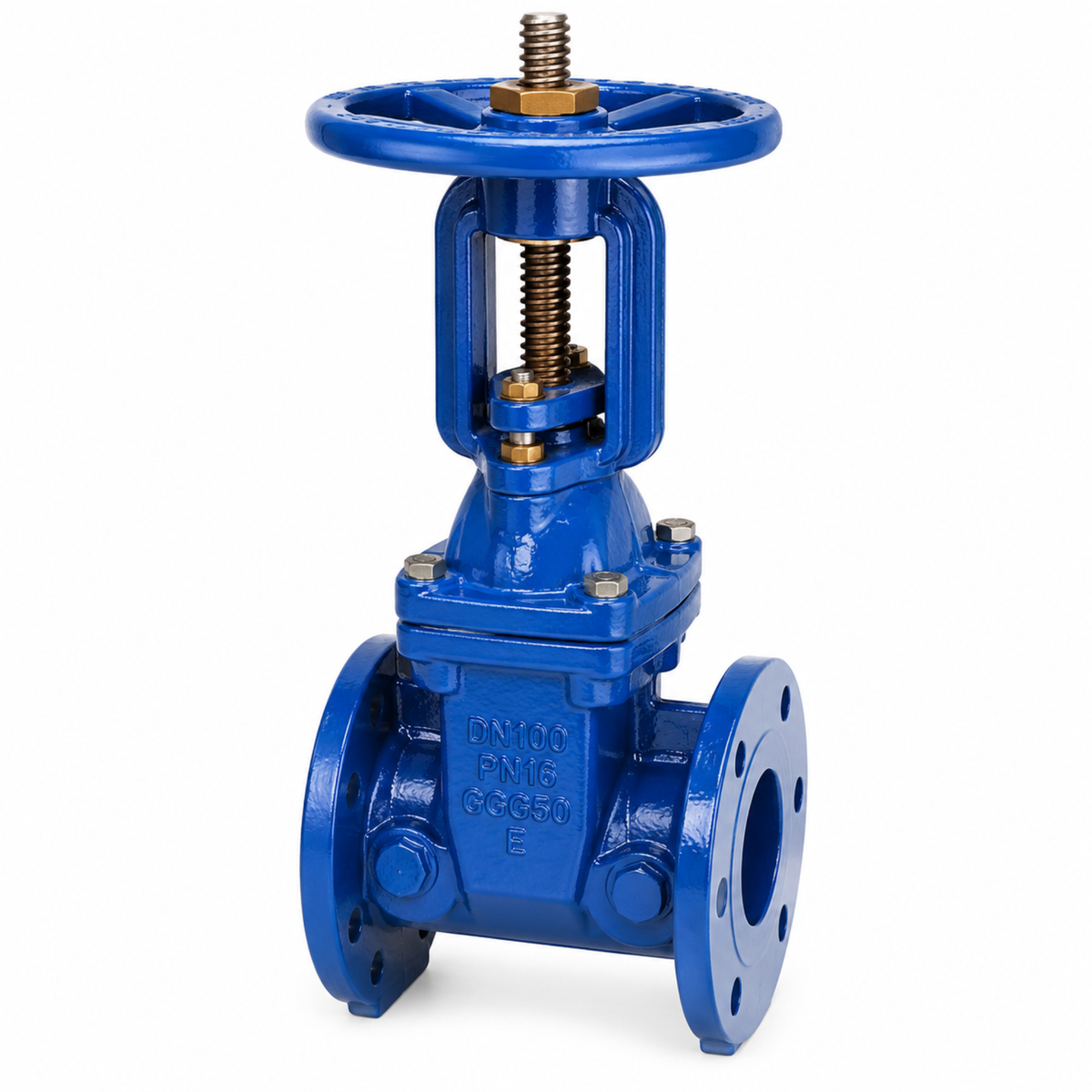 DIN3352 F4 Rising Stem (RS) resilient seat gate valve, PN16, for industrial water flow control in Qatar, supplied by Gulfflow.