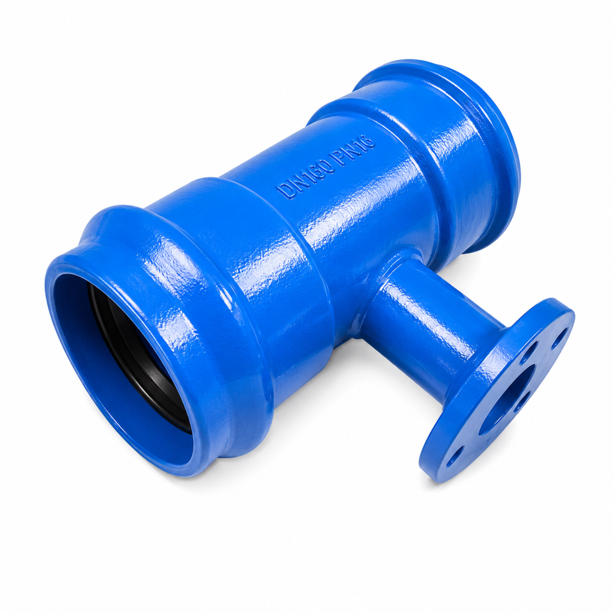 Double Socket Tee with Reducing Flanged Branch PN16 Fittings qatar