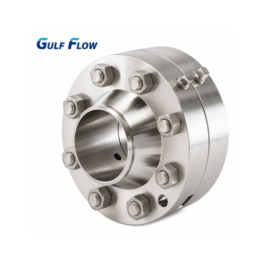 Industrial forged steel orifice flange for flow measurement systems in Qatar oil and gas applications.