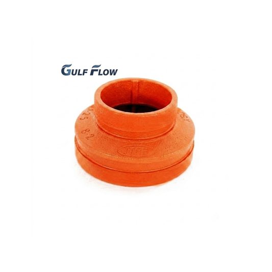 Grooved concentric reducer ductile iron pipe fitting for fire fighting, HVAC, plumbing, and industrial piping in Qatar