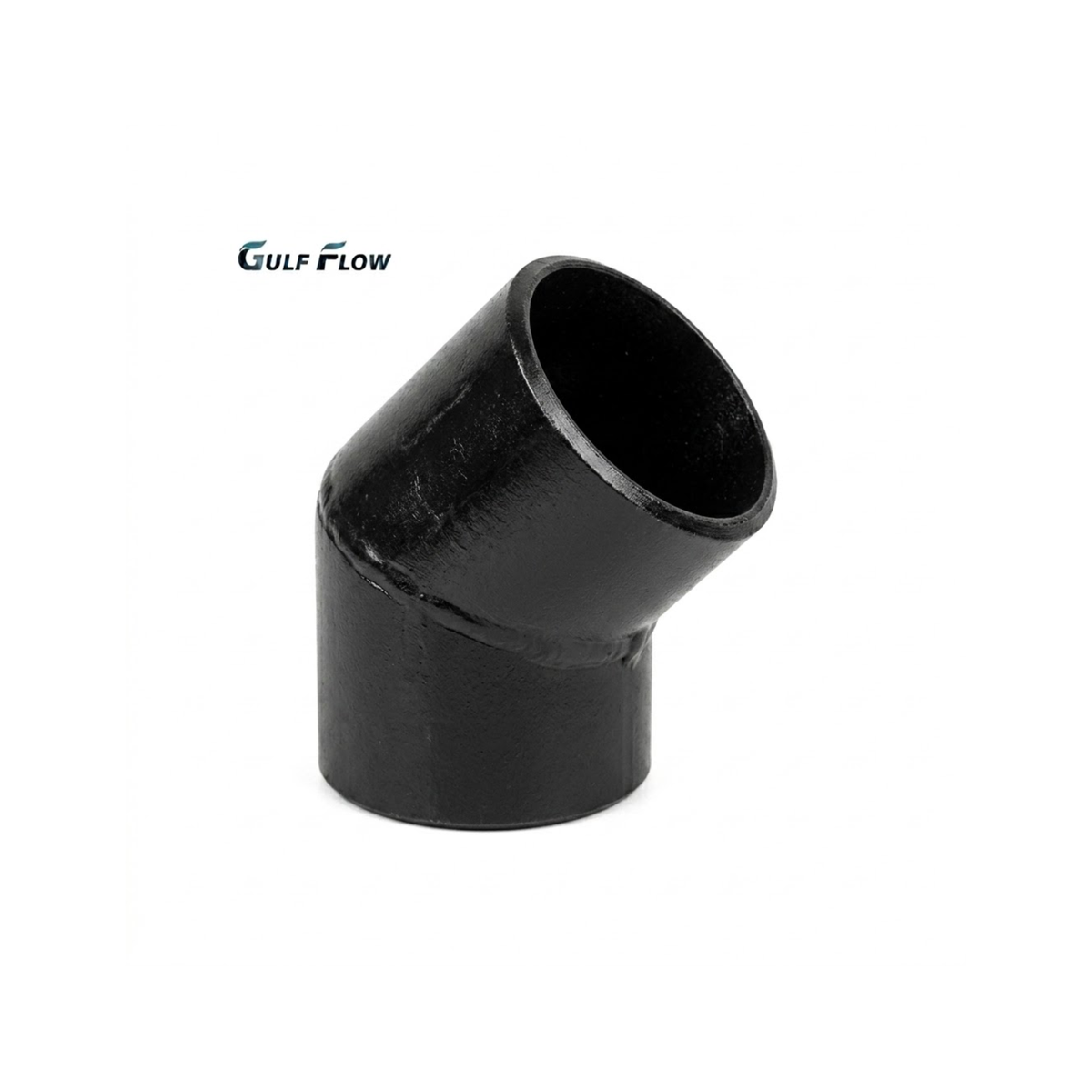Gulf Flow black carbon steel 45 degree industrial pipe elbow fitting for oil, gas, and mechanical systems in Qatar