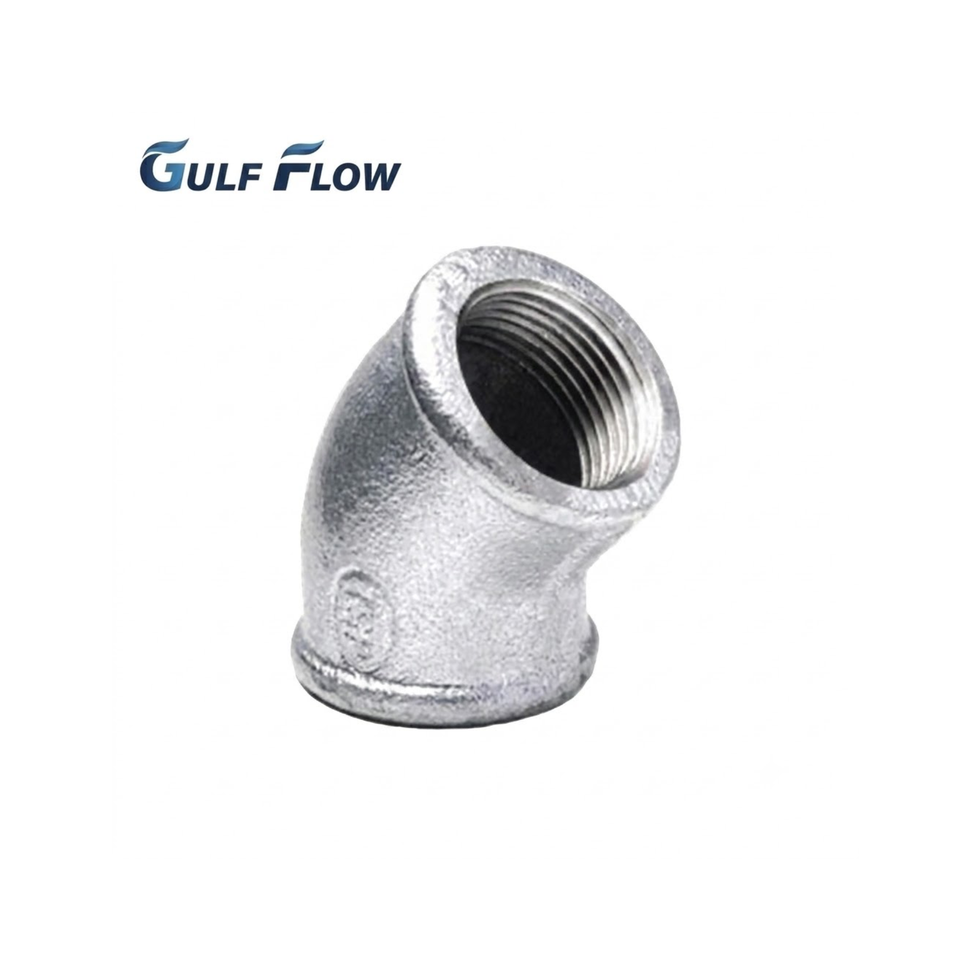 Galvanized Iron 45 Degree Elbow Threaded Pipe Fitting for Plumbing and Industrial Applications in Qatar
