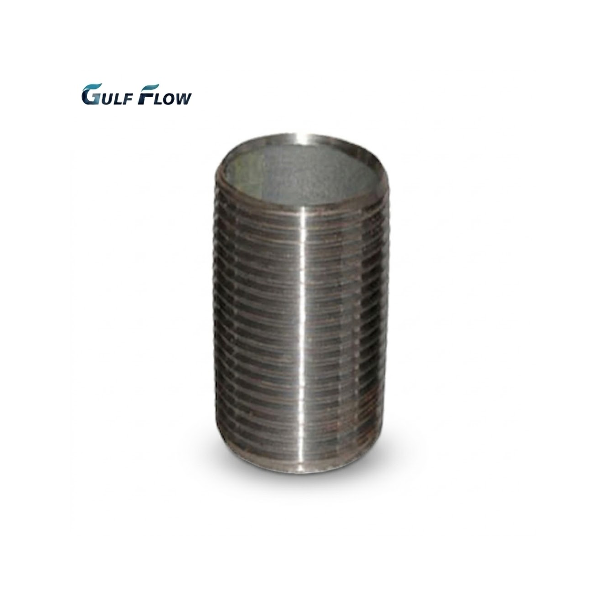 Gulf Flow hot-dip galvanized steel running nipple pipe fitting with continuous full male threads from end to end