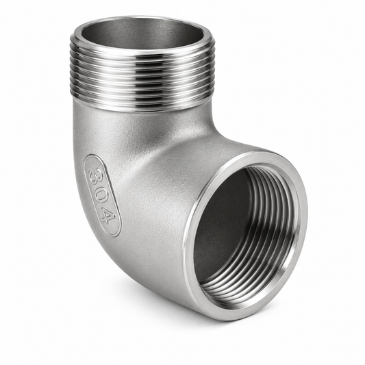 150LB 90-degree street elbow pipe fitting with male and female ends for industrial piping