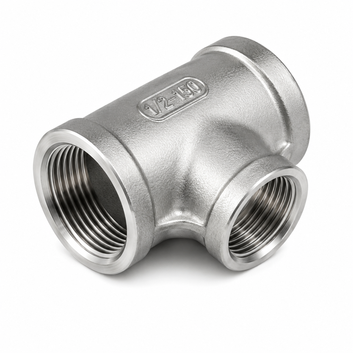 150LB carbon steel equal tee pipe fitting for industrial branch connections in Qatar.
