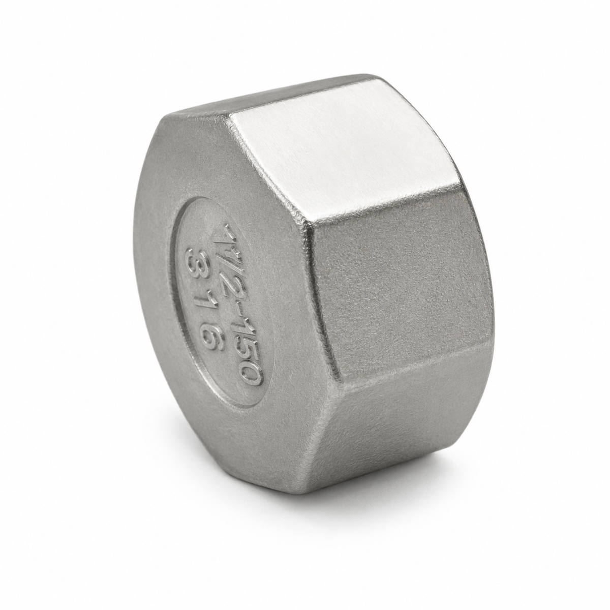 150LB carbon steel threaded hex cap pipe fitting with external hexagonal head for sealing pipeline ends in Qatar.