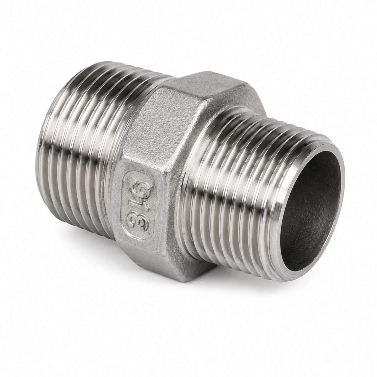 150LB carbon steel hex reducing nipple pipe fitting for joining different thread sizes in Qatar industrial systems.