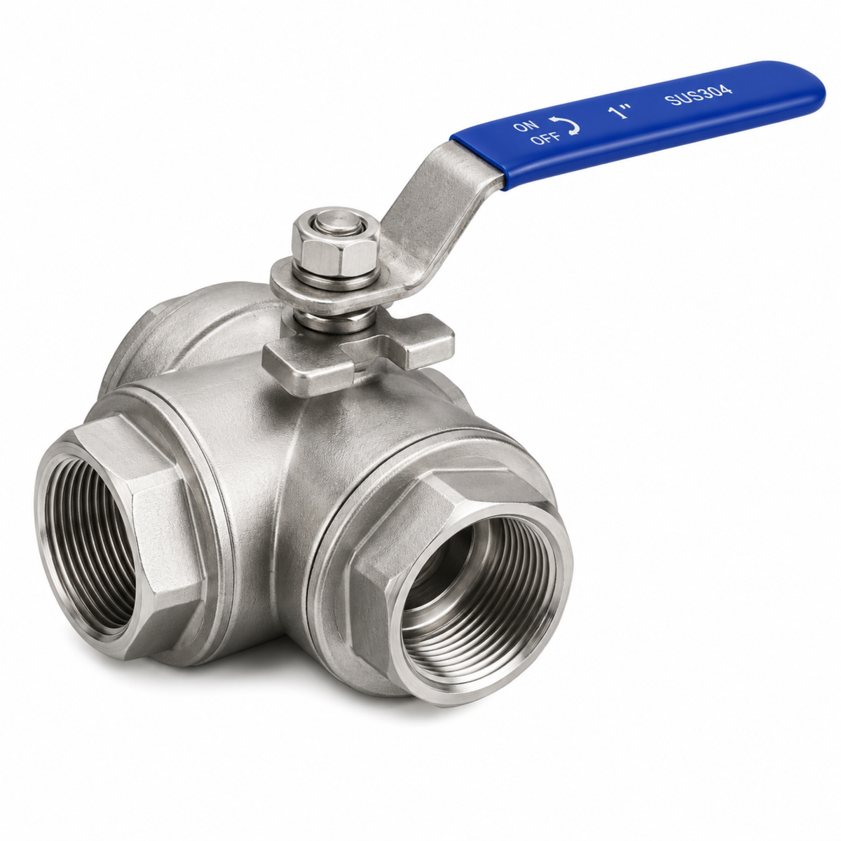 3-Way L-Port Ball Valve Female Threaded