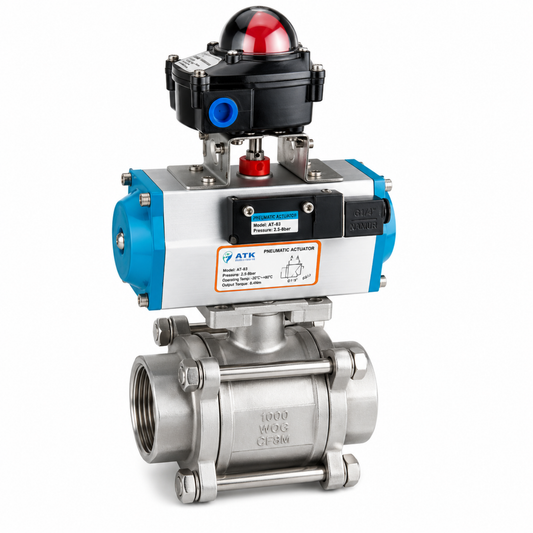 Automated 3-Piece Stainless Steel Ball Valve with Actuator