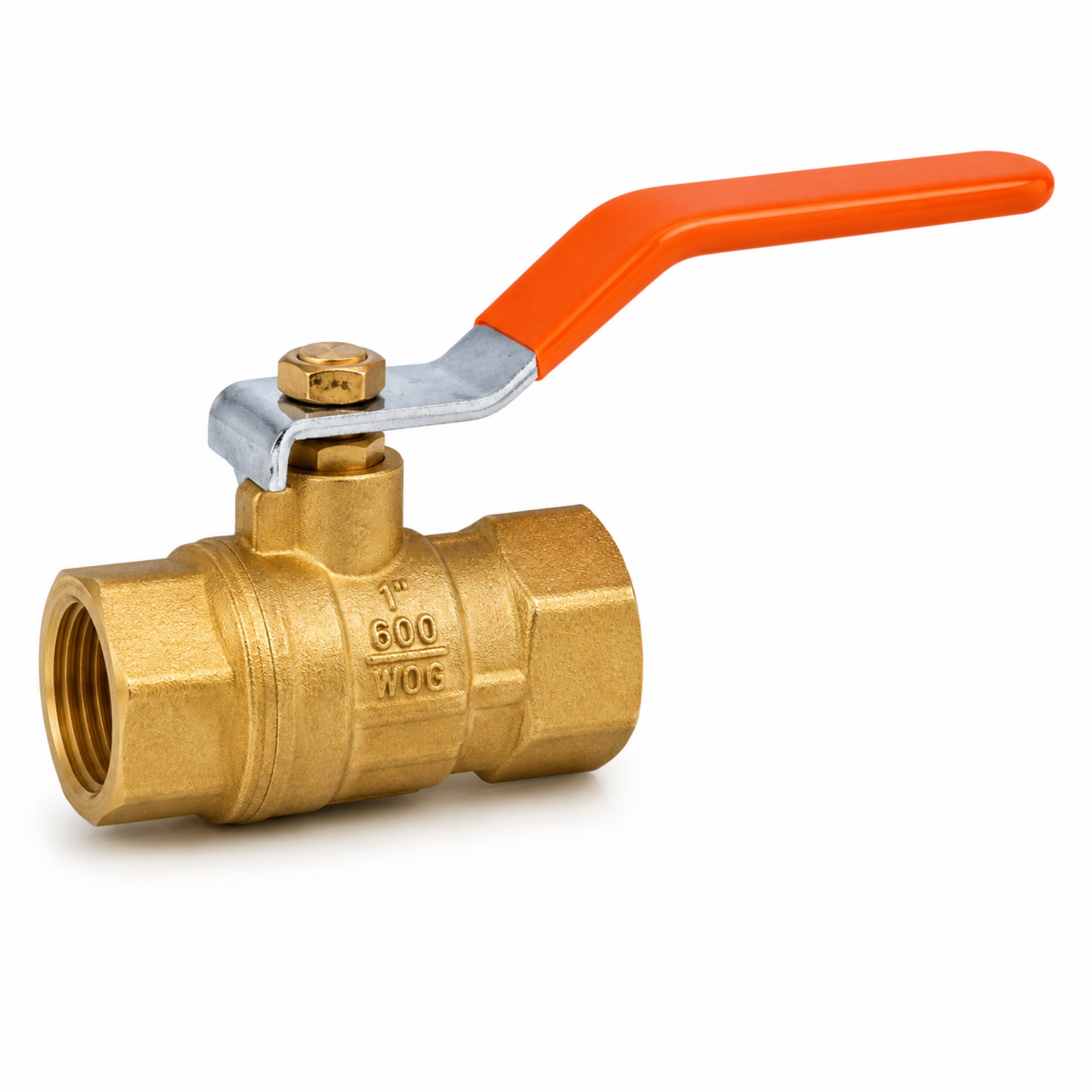 Durable brass ball valve with lever handle for industrial fluid flow control systems in Qatar.