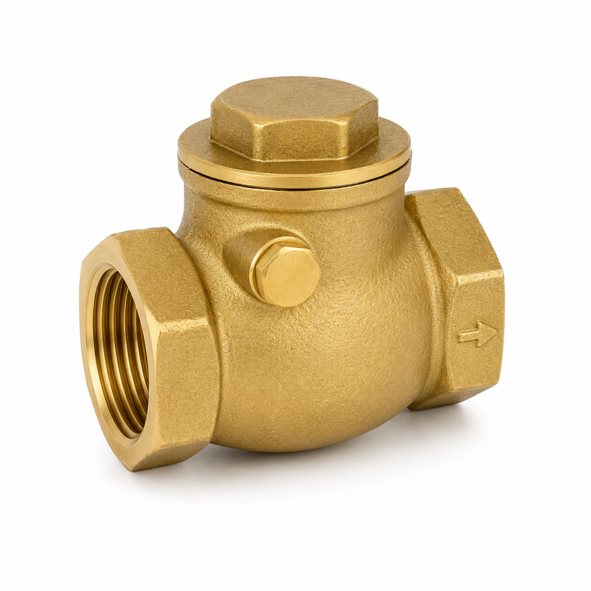 Durable brass check valve for automated industrial backflow prevention and non-return fluid control in Qatar.