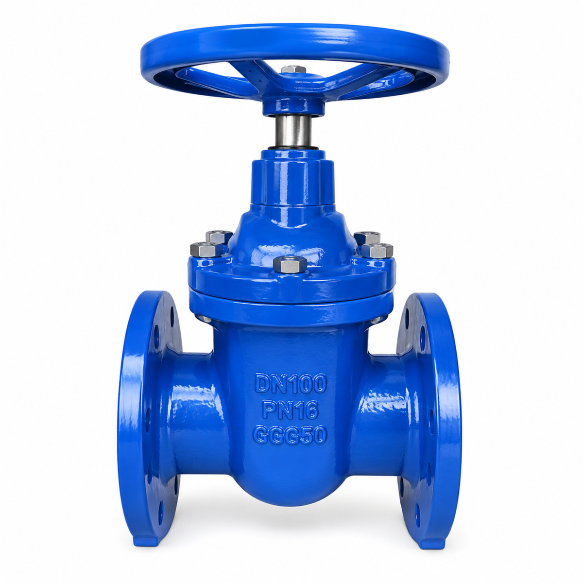 BS5163 Metal Seated Non-Rising Stem (NRS) gate valve, PN10 and PN16, heavy-duty industrial water valve supplied by Gulfflow in Qatar.