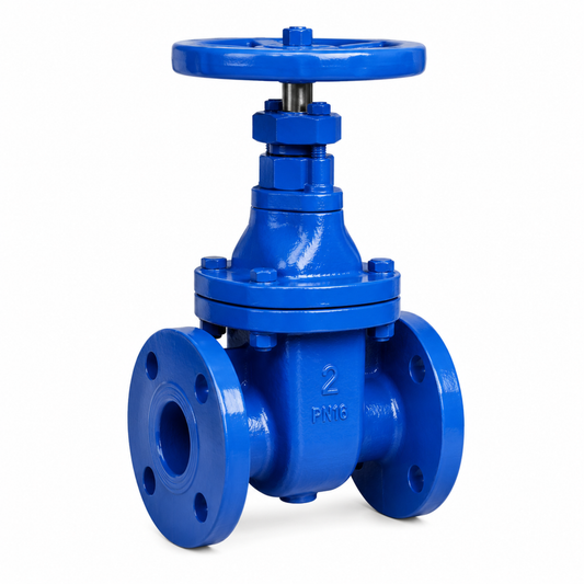 DIN3352 F4 Metal Seated Non-Rising Stem (NRS) gate valve, PN16, heavy-duty industrial valve supplied by Gulfflow in Qatar.