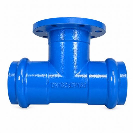 Double Socket Tee with Flanged Branch PN16 Ductile Iron Fittings in qatar