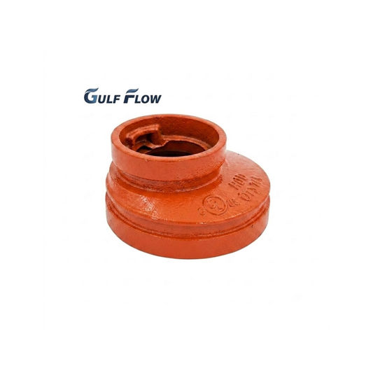 Grooved eccentric reducer ductile iron pipe fitting for fire fighting, HVAC, plumbing, and industrial piping in Qatar