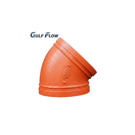 Grooved 45 Degree Ductile Iron Elbow for fire protection, HVAC, chilled water, water supply, and industrial piping systems in Doha Qatar