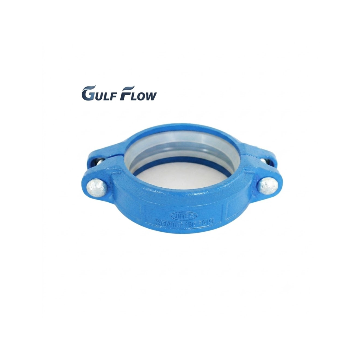 Blue Grooved Flexible Coupling ductile iron mechanical pipe fitting for fire protection, HVAC, chilled water, and industrial piping systems in Qatar