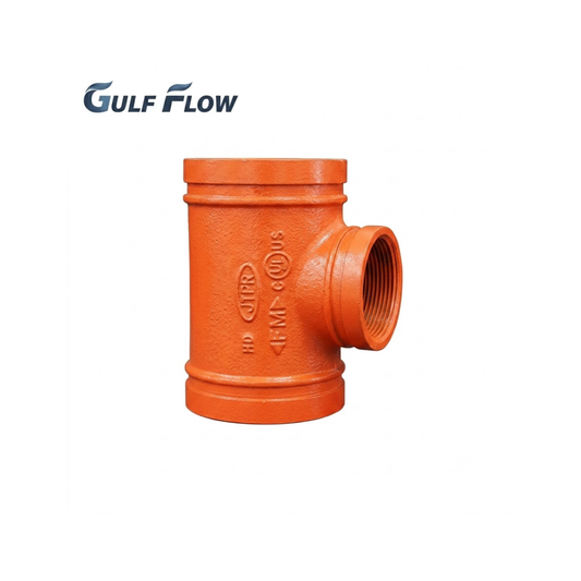 Grooved Reducing Tee ductile iron pipe fitting for fire protection, HVAC and industrial piping in Doha Qatar