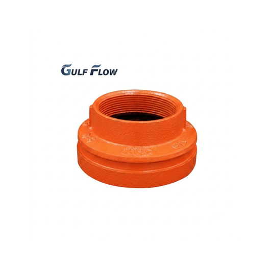 Grooved threaded concentric reducer ductile iron pipe fitting for fire fighting, HVAC, plumbing, and industrial piping in Qatar