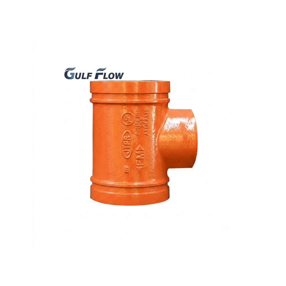 Grooved threaded reducing tee ductile iron pipe fitting for fire fighting, HVAC, plumbing, and industrial piping in Qatar