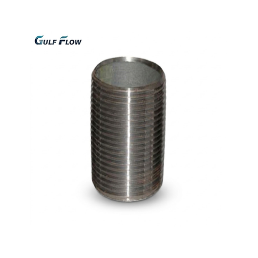 Gulf Flow hot-dip galvanized steel running nipple pipe fitting with continuous full male threads from end to end