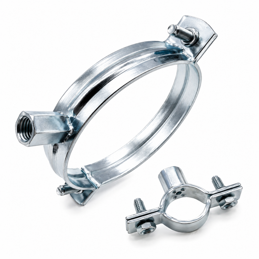 Pipe clamps without rubber used for industrial pipe support systems in oil and gas and construction projects in Qatar